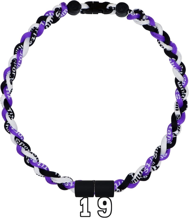 SUPBOMM Baseball Rope Necklaces, League Team Colors Braided Necklace with Number Pendant, Baseball Team Gifts - Image 1